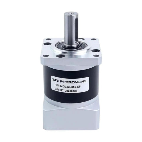 MGL Series Planetary Gearbox For Nema 23 Motors With 50 To 1 Gear Ratio And 45 Arcmin Backlash, 8mm Shaft, 57mm Flange