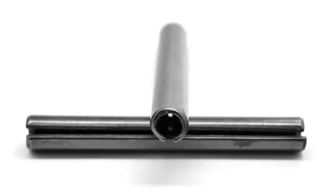 3/32 Inch By 1 1/2 Inch Heavy-Duty Spring Pins Roll Pins in Steel, Medium Carbon with Black Oxide Finish, front view