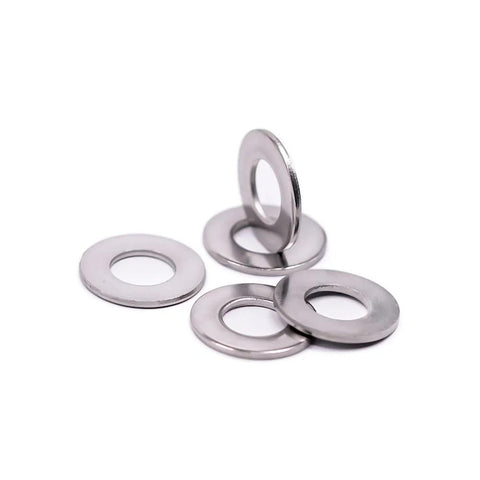 Stainless steel flat washer, 1/4 in, 0.28 in ID, 0.63 in OD, bright finish, Amazon pack of 50