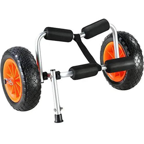 Foldable Aluminum Kayak Cart With 250 Lb Load Capacity And 10 Inch Solid Wheel Dolly for boat transport