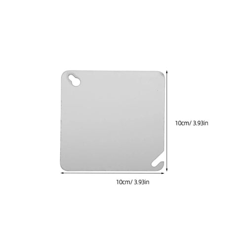 4 Pack Square Electrical Box Cover Plates For Blank Control Panels Or Junction Boxes No Fuss Easy Install, showing measurement details