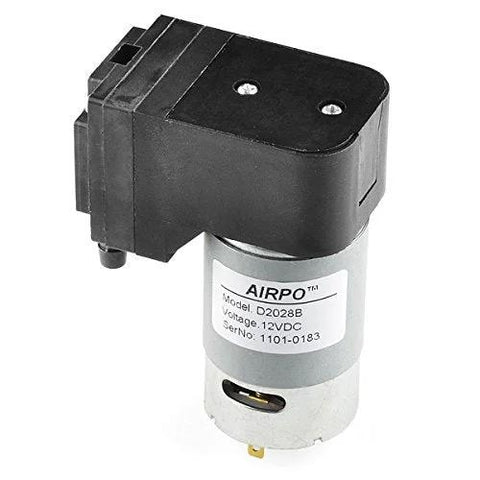 Airpo 12V mini diaphragm vacuum pump with black housing and silver motor