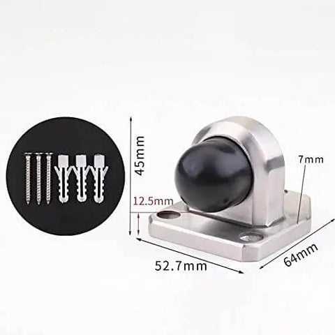 Stainless steel door stopper with built-in rubber bumper delivers quiet, door protection and durable, one-piece construction; heavy duty