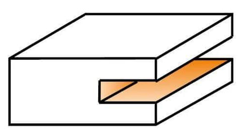 Slot cut example using 3 Wing Slot Cutter With Bearing And Arbor For Woodworking, 1 7/8 Inch Diameter, 2 13/32 Inch Overall Length tool.