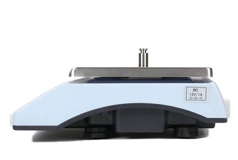 Side view of Pro Grade Precision Counting Scale For Parts And Coins With 30 Lb Capacity And 0.001 Lb Resolution Battery Or AC Powered.