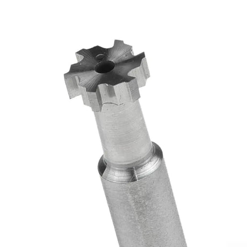 10mm Diameter 6-Flute HSS T-Slot End Mill Cutter With 3mm Slot Depth, 6mm Shank, And 65mm Overall Length for metalwork