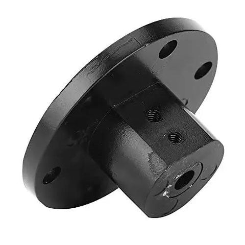 Side view of black metal 6mm Inner Diameter Flange Coupling For Mecanum Wheel Motors Anti Slip Grip Motor Shaft Connector