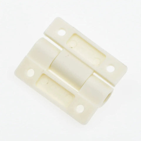 Two Pack Folding Door Hinge Set With Serious Damping And No Fuss Install Adjustable Stop Torque Buffer And Positioning For Cabinets Or Closets 72x56x19mm White Plastic Hinge Pre Drilled Countersunk Holes