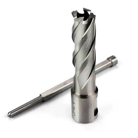 Fast Cutting HSS Annular Cutter For Magnetic Drill Press Five Eighths Inch Cutting Diameter Two Inch Depth Three Quarters Inch Weldon Shank With Two Flats And Pilot Pin By Oscarbide. Product focus keyword is: Fast Cutting HSS Annular Cutter For Magnetic Drill Press Five Eighths Inch Cutting Diameter Two Inch Depth Three Quarters Inch Weldon Shank With Two Flats And Pilot Pin By Oscarbide. Alt tag should contain the focus keyword (without paraphrasing) and be under 140 characters long.