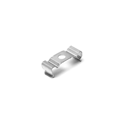30 Pcs 0.96 Inch Length T5 Clip Brackets Hangers For LED Light Tubes Stainless Steel Ceiling Mount Clips 0.16 Inch Bore 0.31 Inch Height Thread Mount 4mm Tube Fixture Replacement Fluorescent Tube Holder, close-up of single stainless steel clip