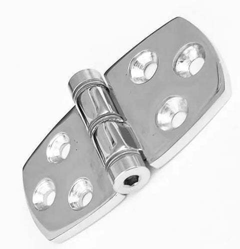 Beefy Heavy Duty Stainless Steel Top Mount Marine Friction Hinge 3 Inch Long By 1.5 Inch Wide 316 Stainless Steel Leaves And Knuckle Mirror Finish Smooth Friction Operation For Hatches Doors And Access Panels