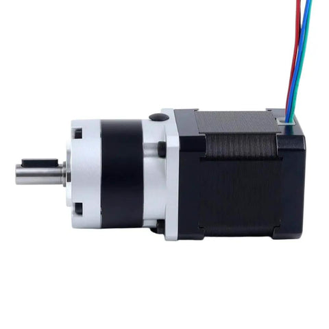 Nema 17 Stepper Motor Bipolar With 48 Millimeter Frame And 10 To 1 MG Series Planetary Gearbox side view