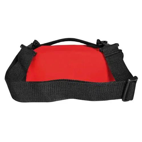 Red roll-up bag of Ready To Go 73 Piece Coaches And Team Sports First Aid Kit In Roll Up Bag For Clean Treat And Protect Wounds