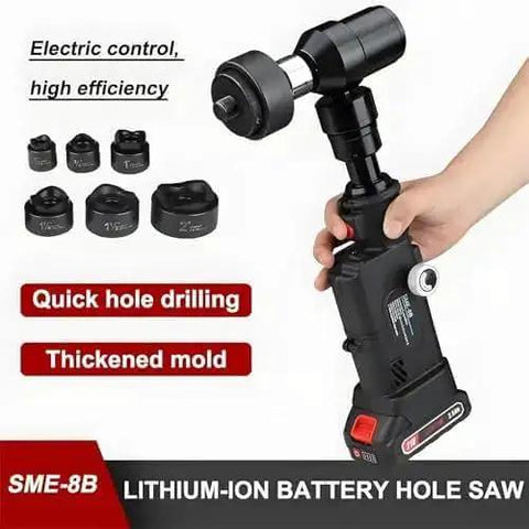 Electric Hydraulic Hole Punch Kit With 6 Dies From 22mm To 60mm 21V Battery 80KN Punch Tool For Stainless Steel And Sheet Metal