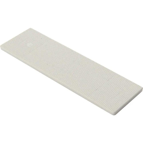 Heavy Duty Plastic Shim Set for Glazing and Wall Coverings, 1.13 In W x 4 In L piece, showing ribbed texture.