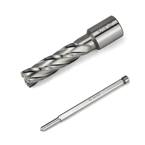 Annular Cutter Kit For Magnetic Drill Press With Weldon Shank 3/4 Inch 9/16 Inch Cutting Diameter 2 Inch Cutting Depth HSS Slugger Bits