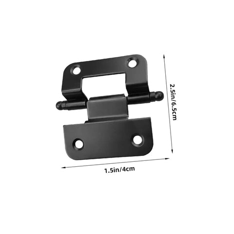Black self-closing cabinet hinge with dimensions, part of 10 Pack Self Closing Cabinet Hinges For Kitchen Bathroom And Wardrobe With Flush Design