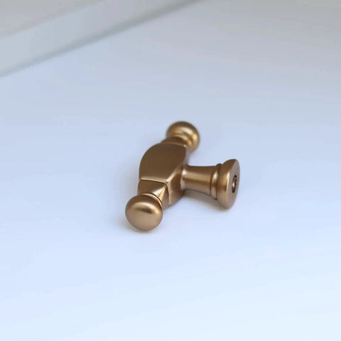 10 Pack Champagne Bronze Bar Cabinet Knobs Zinc Alloy Furniture Drawer Pulls Modern Cabinet Hardware On White Surface
