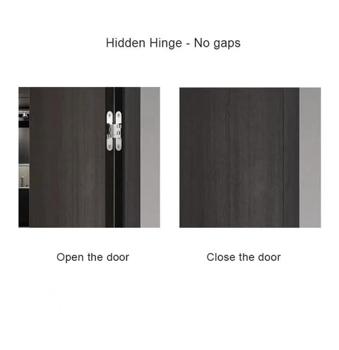 180 Degree Concealed Door Hinge Folding Heavy Duty Built In Stainless Steel Invisible Hidden Cross Gemel No 3 Hinge 1 Piece For Interior Doors Cabinets And Closets, shown open and closed.