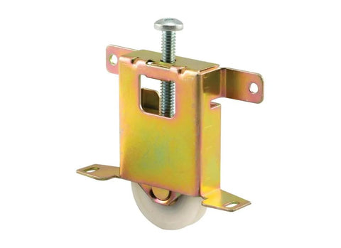 Mirror Door Roller Assembly For Sliding Wood Framed Doors With 1.5 Inch Ball Bearing Roller, Steel Housing And Nylon Wheel, Adjustable