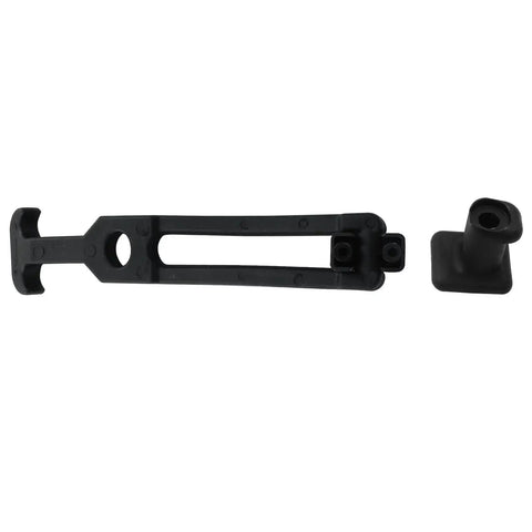 Black rubber 2 Pack Rubber Flexible Draw Latch T Handle Hood Catch For Vehicle Engine Hoods, showing components separately.
