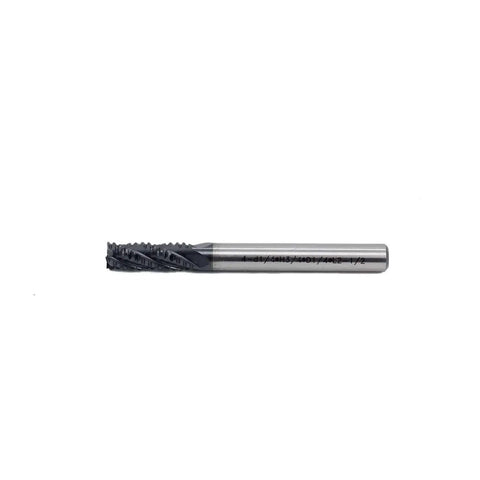Roughing End Mill For Milling Metal Steels With HSS Square Nose 4 Flute Fine Tooth Bit 1 Quarter Inch Shank And 3 Quarter Inch Flute Length For High Efficiency Material Removal JESTUOUS, front view
