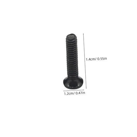 Single screw from the Miniature Countersunk Screw Set With Transparent Storage Case, showing dimensions suitable for glasses and watches.