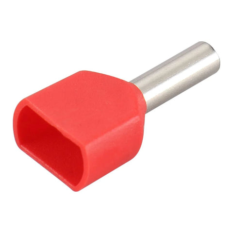Red Insulated Ferrule Pins For AWG 16 1.5mm2 Copper Wire Twin Crimp Connector Ends TE1508 Cord End Terminal