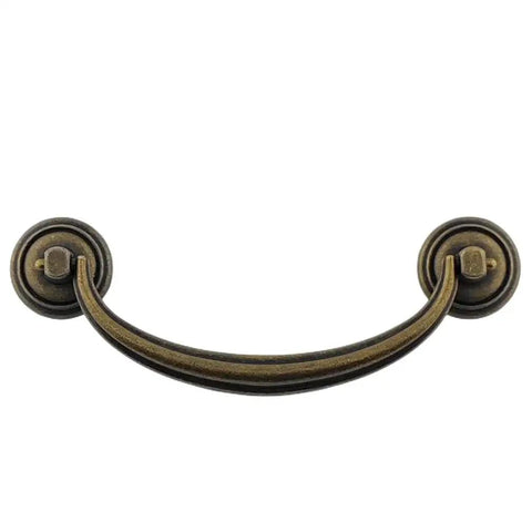 4 Pack Antique Brass Center To Center Bail Drawer Pulls 5 Inch 128mm Overall Length 5.9 Inches Vintage Style Dresser Cabinet Hardware