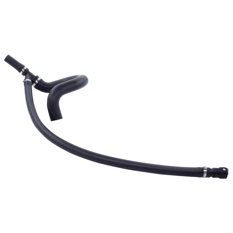 MOTOKU HVAC heater inlet and lower radiator outlet hose pipe; side view, black rubber hose with metal clamps