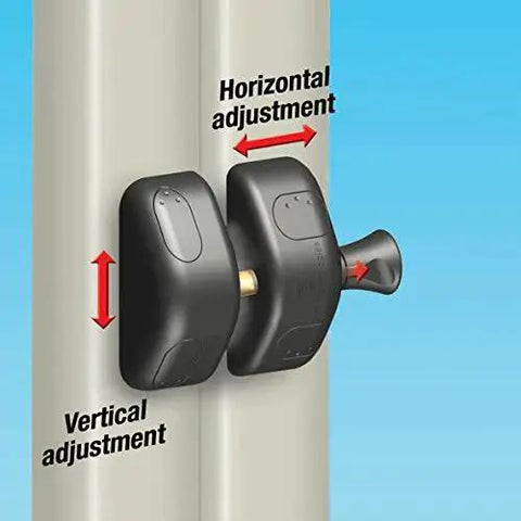 MagnaLatch Side Pull Gate Latch showing vertical and horizontal adjustment features on gate installation.