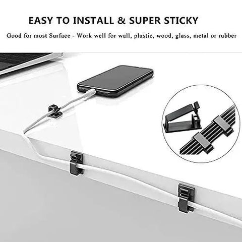 All In One Cable Management Kit For TV Office And Car With 4 Cord Sleeves 10 Pcs Wire Ties 36 Self Adhesive Cord Clips shown.