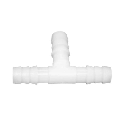 JoyTube 1/2in ID hose barb tee connector, white plastic 3-way joint for tubing (pack of 6)