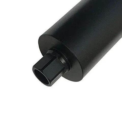 Beefy Three And A Half Inch Wet Core Bit For Hard Concrete And Reinforced Masonry, 10mm Diamond Segment Height, 14 Inch Drilling Depth, Wet Only, One And One Quarter Inch Arbor, Diamond Embedded For Faster Drilling And Longer Bit Life, showing the end of the bit with threaded arbor.