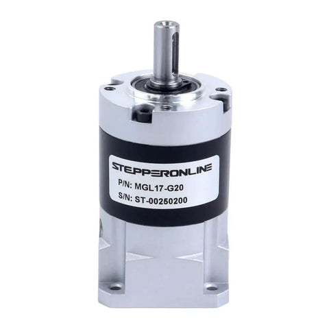 MGL Series Planetary Gearbox For Nema 17 Stepper Motors 20 To 1 Gear Ratio Low Backlash 5mm Shaft Metal Construction
