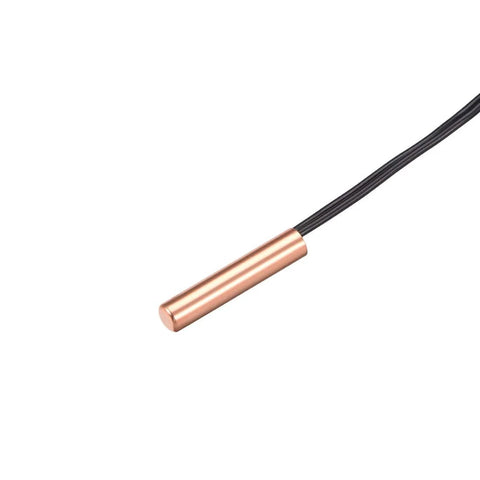 10K NTC thermistor probe, copper cylindrical sensor on a black 15.7-inch cable for air conditioners