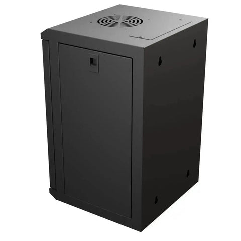 9U 10 Inch Network Server Rack Cabinet 11.8 Inch Deep Wall Mount Tempered Glass Door Black with Preassembled Setup