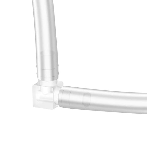 Quickun 3/8 in hose barb 90-degree plastic elbow L-fitting, white, 2-way barbed joint (pack of 5) close-up