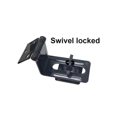 90 Degree Hasp And Swivel Staple For Sliding Doors Steel Black 4-1/2 Inch with swivel lock feature