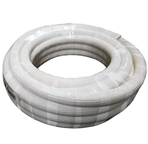 Coiled insulated copper refrigerant line, 1/4 inch tube with 1/2 inch white insulation, 25 ft, Amazon