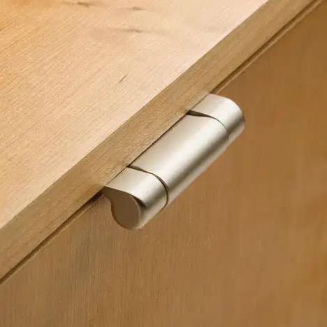 Lid Stay Torsion Soft Close Hinges Pair of 2 Rustic Bronze 60 Pound Lid Support for Cabinets Holds Open at 90 Degrees and Smoothly Closes Heavy Duty Go To Workhorse Cabinet Hardware Rockler installed on light wood cabinet.
