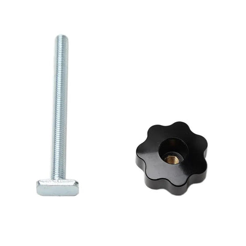 Must Have Track Knob Kit And Track Bolt Set For Woodworking Jigs And Fixtures With Miter T Track Jig Accessories Includes 6 Knobs 6 Bolts And A Stable Clamp Plus Handle T Slot Chute M8 By 100mm For Precise Positioning knob and bolt