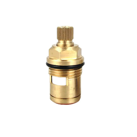 Universal Faucet Cartridge Replacement Kit with Brass Ceramic Disc Tap Valves, front view, 16 Splines, Quarter Turn