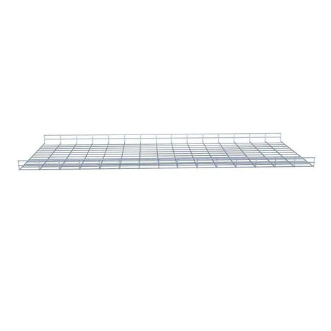 Heavy Duty Wire Mesh Cable Tray Set in electro zinc plated silver steel, front view, durable construction, 1.97 X 23.63 X 59.06 inch
