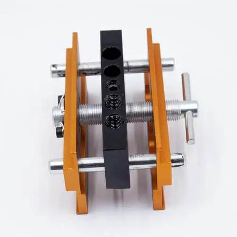 Adjustable Doweling Jig Kit For Straight Holes With Six Drill Guide Bushings Pro Grade Biscuit Joiner Set, aluminum body