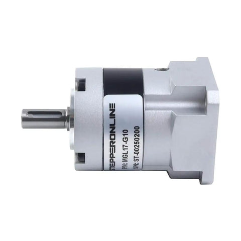 Side view of MGL Series Planetary Gearbox For NEMA 17 Stepper Motor, 10:1 Gear Ratio, featuring 5mm shaft and 42mm flange