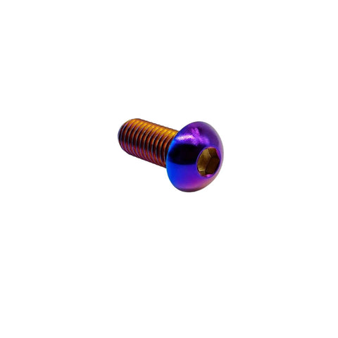 Titanium Screws M6x10mm ISO7380 Button Head Hex Socket Cap Screws Burnt Blue Ti6Al4V GR5 Aviation Grade - Side View