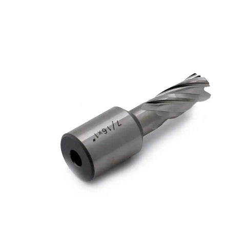 Annular Cutter For Magnetic Drill Press 7/16 Inch Diameter, 1 Inch Cutting Depth, Weldon Shank 3/4 Inch With Two Flats, Pilot Pin