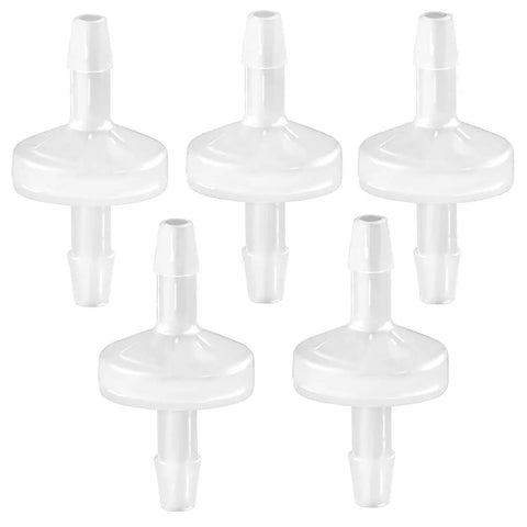 JoyTube PVDF check valves, 1/8 in hose barb for liquid air, six white inline one-way valves