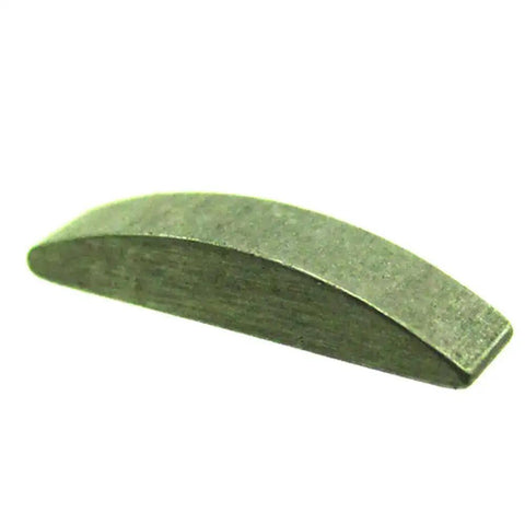 Close-up of a single metal Woodruff key from the Twenty Pack 13mm Woodruff Keys For GY6 50cc 80cc 139QMB Scooters Taotao Roketa Sunl Jonway Replacement Parts Kit 20 Pieces Fits Chinese Scooter Engines.